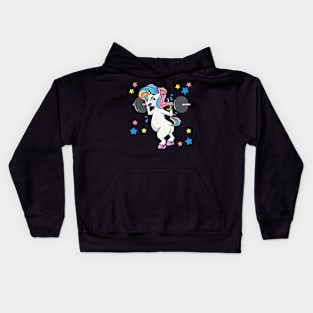 Weight Lifting Unicorn Funny Workout Kids Hoodie